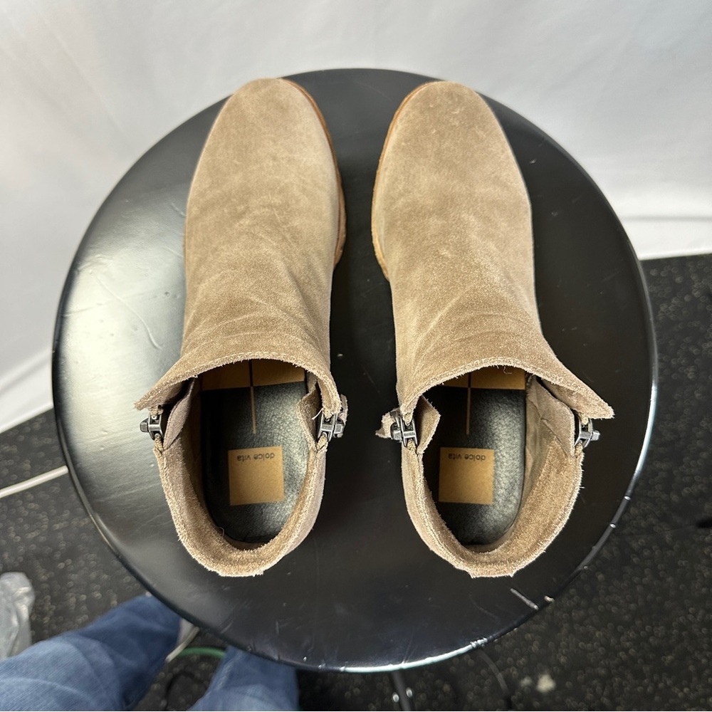Dolce Vita Booties Tan Suede Ankle Boots Size 8.5 - Picture 5 of 8